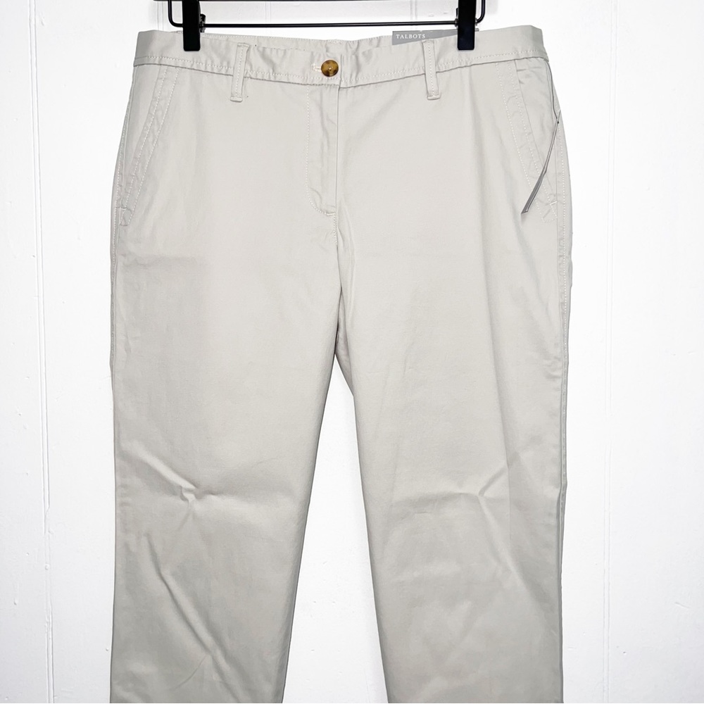 Talbots Gray Taupe Classic Girlfriend Chino Pants - Picture 4 of 12